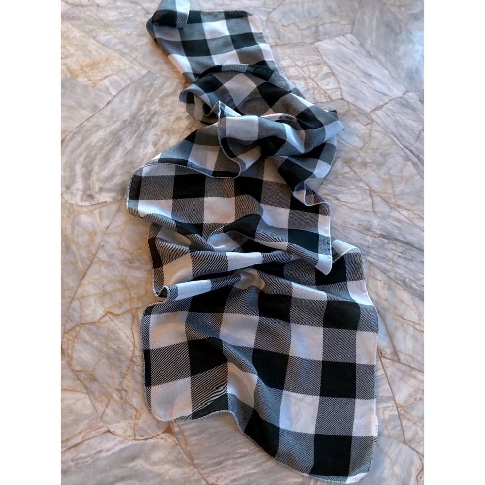 Black White Buffalo Plaid Table Runner Farmhouse Gingham 60 Inch Checkered Decor